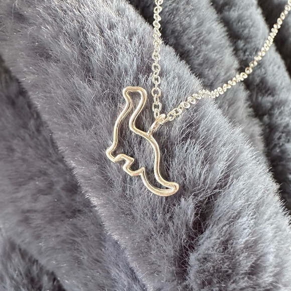 Sterling Silver Dainty Dinosaur Necklace - Picture 14 of 16